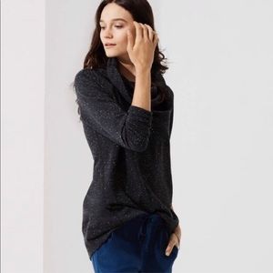 Lou & Grey Cowl Neck Speckled Tunic Sweatshirt